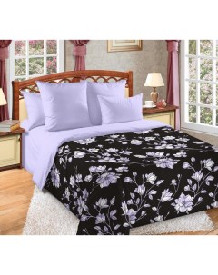 Комплект постельного белья Южная ночь 4 2 спальный сатин черно фиолетовый Текс-дизайн