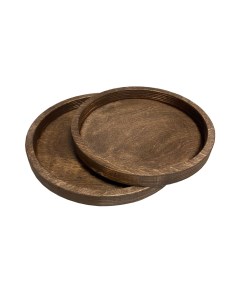 Набор деревянных тарелок для сервировки 2шт покрытые маслом Woodbrothers