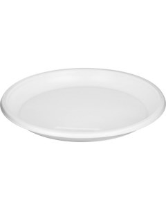 Тарелка одноразовая пластиковая белая диаметр 205 мм 50 штук в упаковке Комус