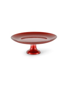 Тарелка для торта 28 см красный стекло 7231494 Coincasa
