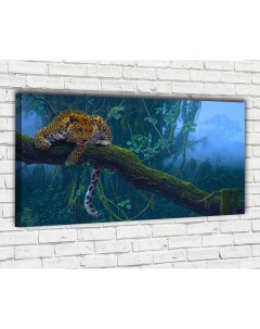 Картина на холсте Леопард на охоте 60х100 см Ф0033 с креплениями Добродаров