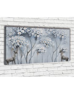 Картина на натуральном холсте Цветы 60x100 см с креплениями Ф0246 Добродаров