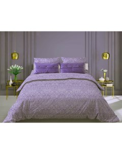Комплект постельного белья 1 5 спальный бязь Комфорт220 Дамаск фиолетовый Ивановотекстиль
