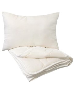 Комплект спальный одеяло 140х205 150гр м2 1 шт подушка 40х60 см 1 шт Nobrand