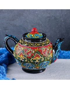 Чайник Риштанская керамика Самарканд 1 л разноцветный микс Шафран