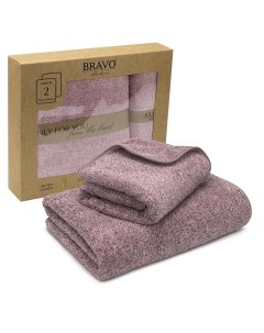 Набор банных быстросохнущих полотенец Мираж NEW из микрофибры 35x75 70x140 розовый Bravo