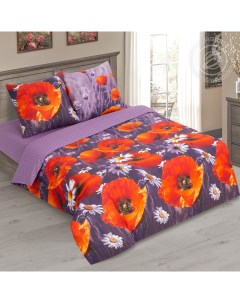 Комплект постельного белья Алые маки 520 семейный Арт-дизайн