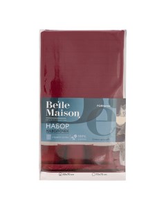Набор наволочек Belle Maison Palermo страйп сатин 50х70 см бордовый 2 шт Nobrand