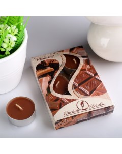 Завод Набор чайных свечей ароматизированных Шоколад 12 г 6 штук Омский свечной