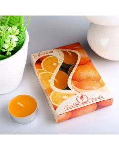 Набор чайных свечей ароматизированных Апельсин 12 г 6 штук Sima-land