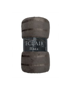 Плед Страйп 150 х 200 см фланелевый коричневый Eclair