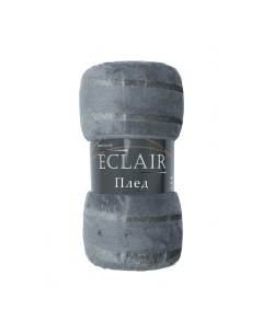 Плед Страйп 200 х 220 см фланелевый серый Eclair