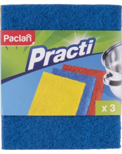 Губка для посуды Practi Мочалка из игольчатого абразива 3 шт Paclan