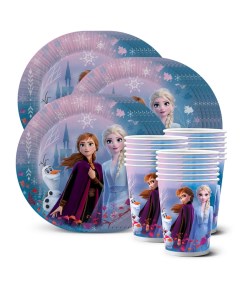 Набор одноразовой посуды ND Play Frozen тарелки стаканы по 18шт Холодное сердце