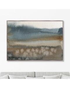 Репродукция картины на холсте Symphony of autumn lake in the fog Размер картины 75х105см Картины в квартиру