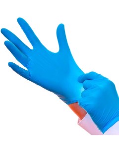 Перчатки нитриловые 100 шт 50 пар р L цвет синий Wally plastic