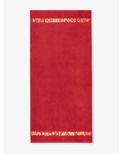 Полотенце махровое Золотая Дубрава красного цвета 70х150 Великоросс