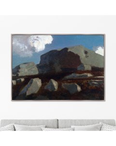 Репродукция картины на холсте Landscape with Rocks near Royan 1875г Размер 75х105см Картины в квартиру