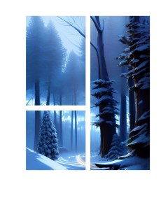Картины Модульная картина Зимний лес 80х90 см Красотища