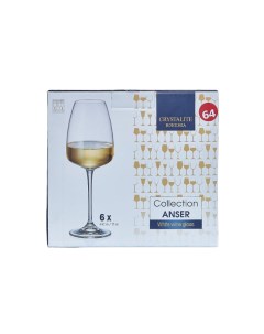 Бокалы для белого вина Anser 440 мл 6 шт Crystalite bohemia