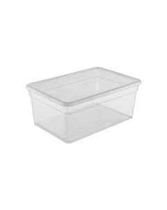 Ящик для хранения Basic с крышкой 10 л прозрачный Funbox