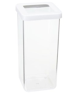 Емкость для сыпучих продуктов Степ прозрачная пластик 10 x 10 x 21 см 1 4 л Idea