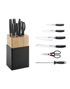 Набор кухонных ножей Now S 54532 007 цвет черный 7 предметов с подставкой Zwilling