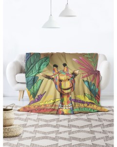 Плед 150x200 велсофт Разноцветный жираф на диван или кресло Ambesonne