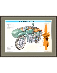 Мотоцикл Днепр Большой советский плакат Rarita
