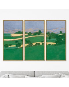 Репродукция картины на холсте из 3 х частей Corn Fields 1900г 157х105см Картины в квартиру