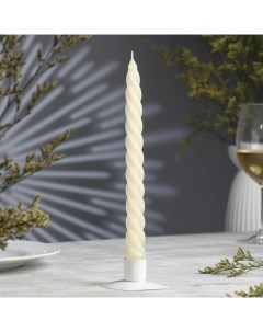 Свеча витая 2 3х 24 5 см 5 ч 50 г слоновая кость Омский свечной