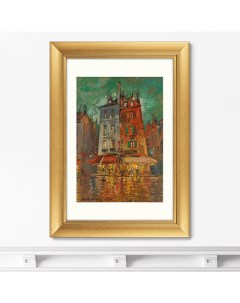 Репродукция картины в раме Nachtliches Paris 1935г Размер картины 50 5х70 5см Картины в квартиру