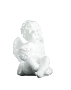Подсвечник Ангел сидя в руке белый 26x21x30см Хорошие сувениры