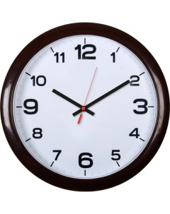 Часы настенные аналоговые WALLC R87P D29см темно коричневый белый Бюрократ