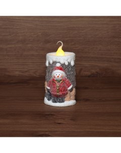 Керамическая фигурка Свечка со снеговиком 10 5х9х17 6 см Neon-night