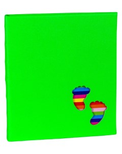 Магнитный детский фотоальбом Ножки зелёная обложка 60 страниц 28х31 см Image art