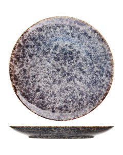 Тарелка круглая Стоун 254х254х30мм фарфор сине серый Kunstwerk