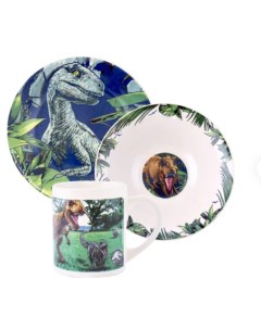 Набор посуды в подарочной упаковке Мир Юрского периода Динозавры фарфор 3 предмета Nd play