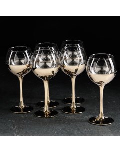 Набор бокалов для вина Венеция 280 мл 6 шт цвет золото Gidglass