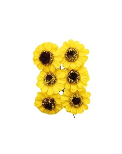 Искусственные жёлтые цветы 4x2 см MH1 2313 6 шт Астра