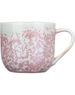 Чашка Пион чайная 350мл 90х90х80мм фарфор розовый Kunstwerk