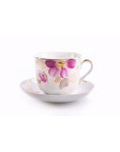 Пара чайная 450мл Ф Ностальгия Пурпуровый цветок Дулевский фарфор
