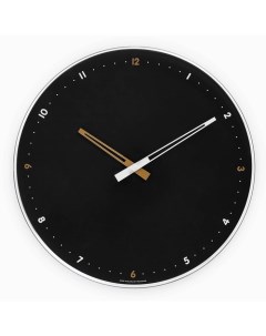 Часы настенные серия Интерьер плавный ход d 30 см черные Troyka