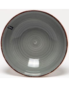 Тарелка глубокая керамика Аэрограф светлый графит 18см 139 27028 Elrington