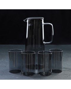 Набор питьевой Дарк 5 предметов кувшин 1 35 л 4 стакана 320 мл цвет тёмно с Magistro