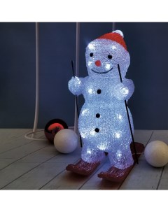 Фигура Home Снеговик на лыжах фор снеговик 30лам акрил 513 325 Neon-night