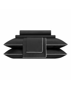 Комплект постельного белья Клэрити семейный сатин 50 х 70 см черно белый Togas