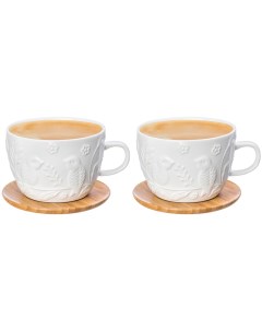 Чашка для капучино и кофе латте 500 мл 14х11 2х8 см Птички на ветке Elan gallery