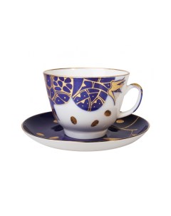 Чашка с блюдцем чайная Подарочная Гранат золотой 375 мл Императорский фарфоровый завод