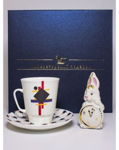 Новогодний набор Чашка с блюдцем и ёлочная игрушка ручная работа Императорский подарок